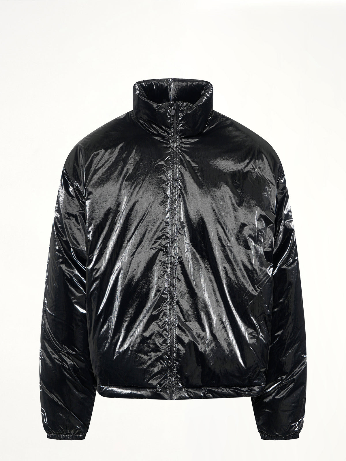 Puffer Jacket in Metallic Black