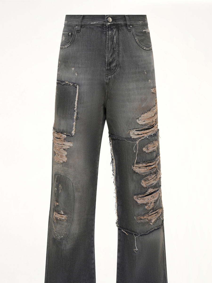 Carpenter Repaired Baggy Jean in Crafted Black