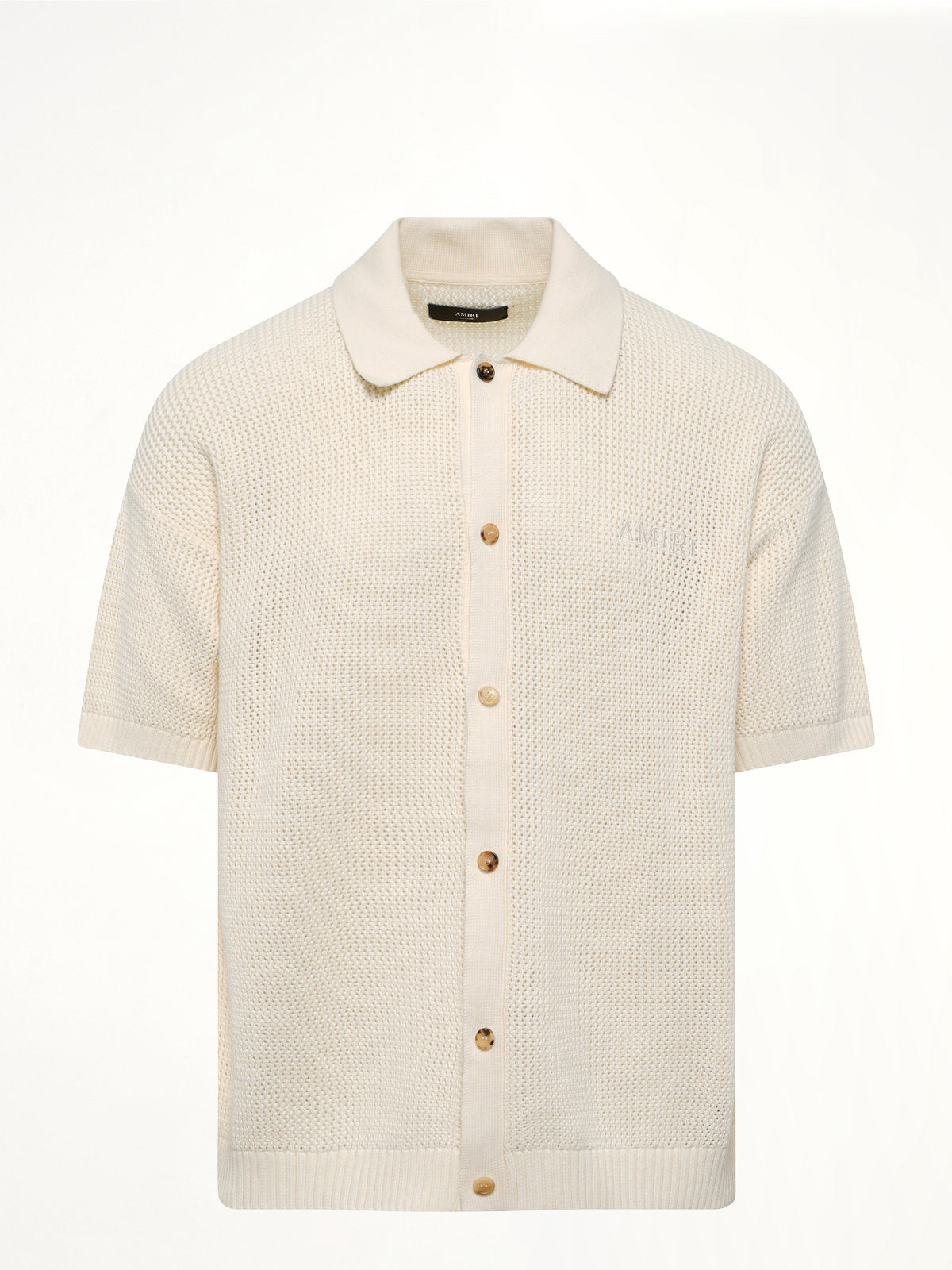 Amiri Crochet Mesh Shirt in Ivory