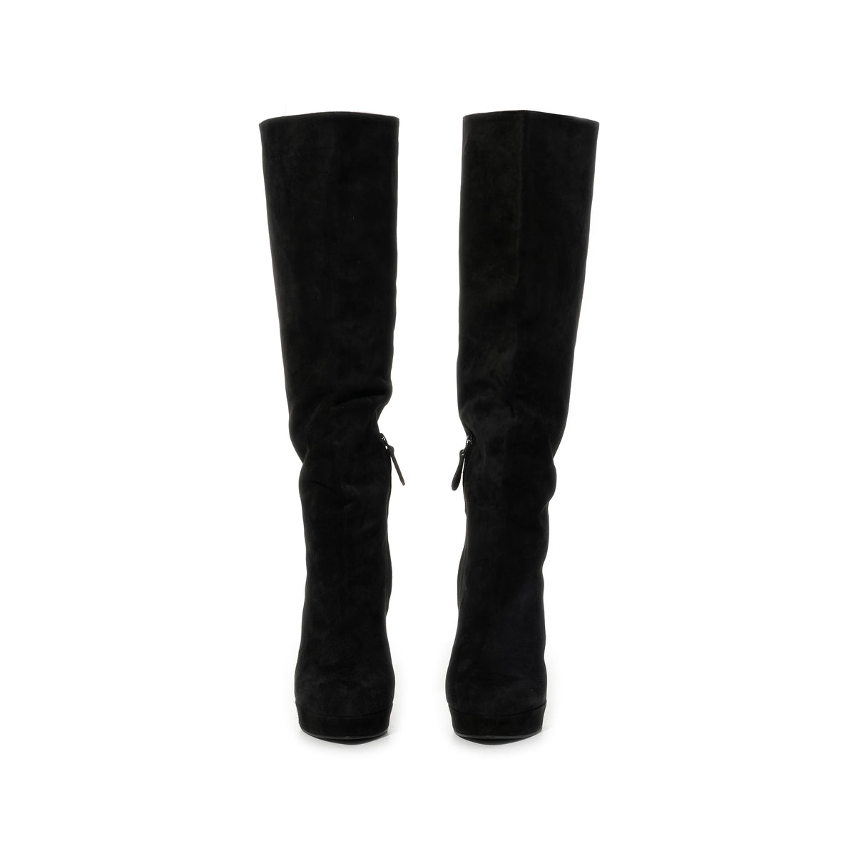 Alexander Mcqueen Suede Boots in Black Top View | ALEXANDER MCQUEEN