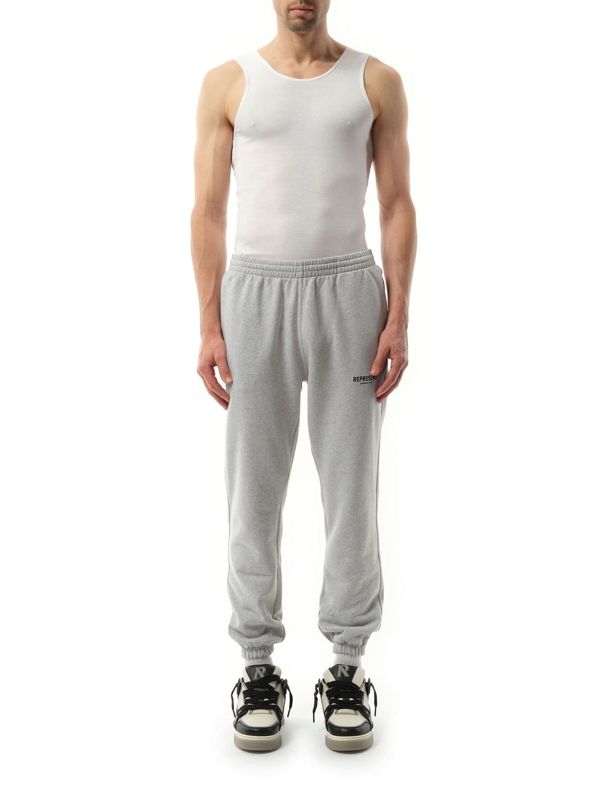 Represent Owners Club Sweatpants in Ash Grey/Black