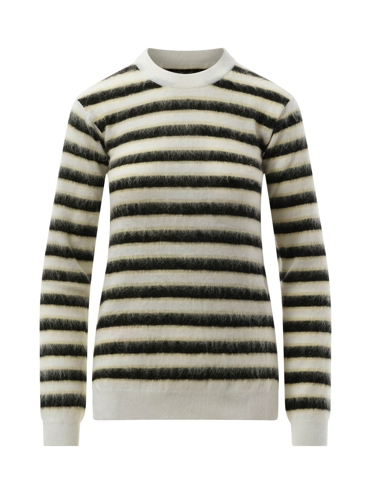Mohair Stripe Sweater in Light Alabaster