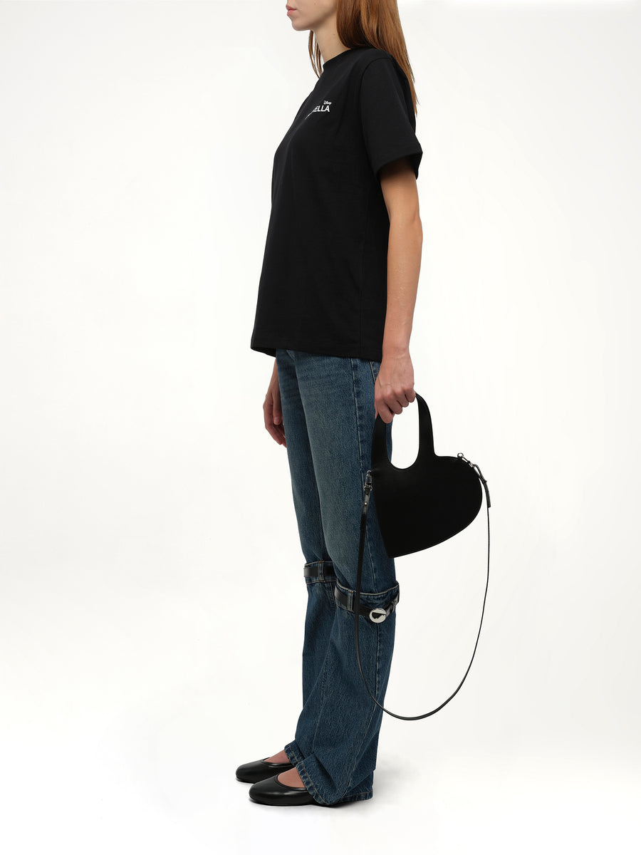 Coperni Crossbody Baby Heart Tote Bag in Black