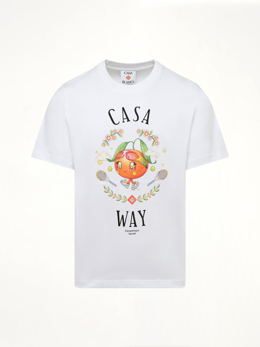 Casa Way Kawaii Printed T-Shirt in White