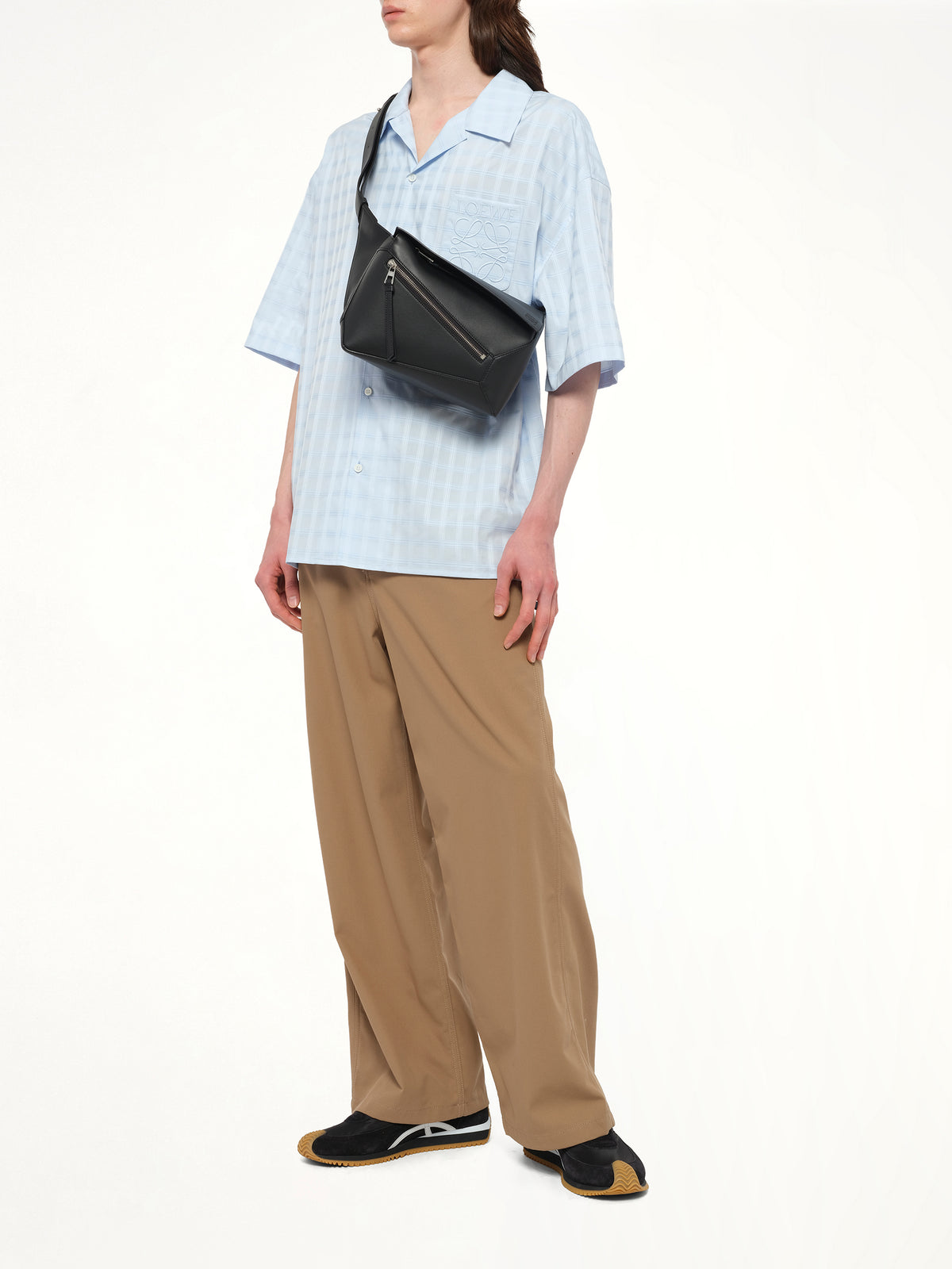 Puzzle Edge Small Bumbag in Black
