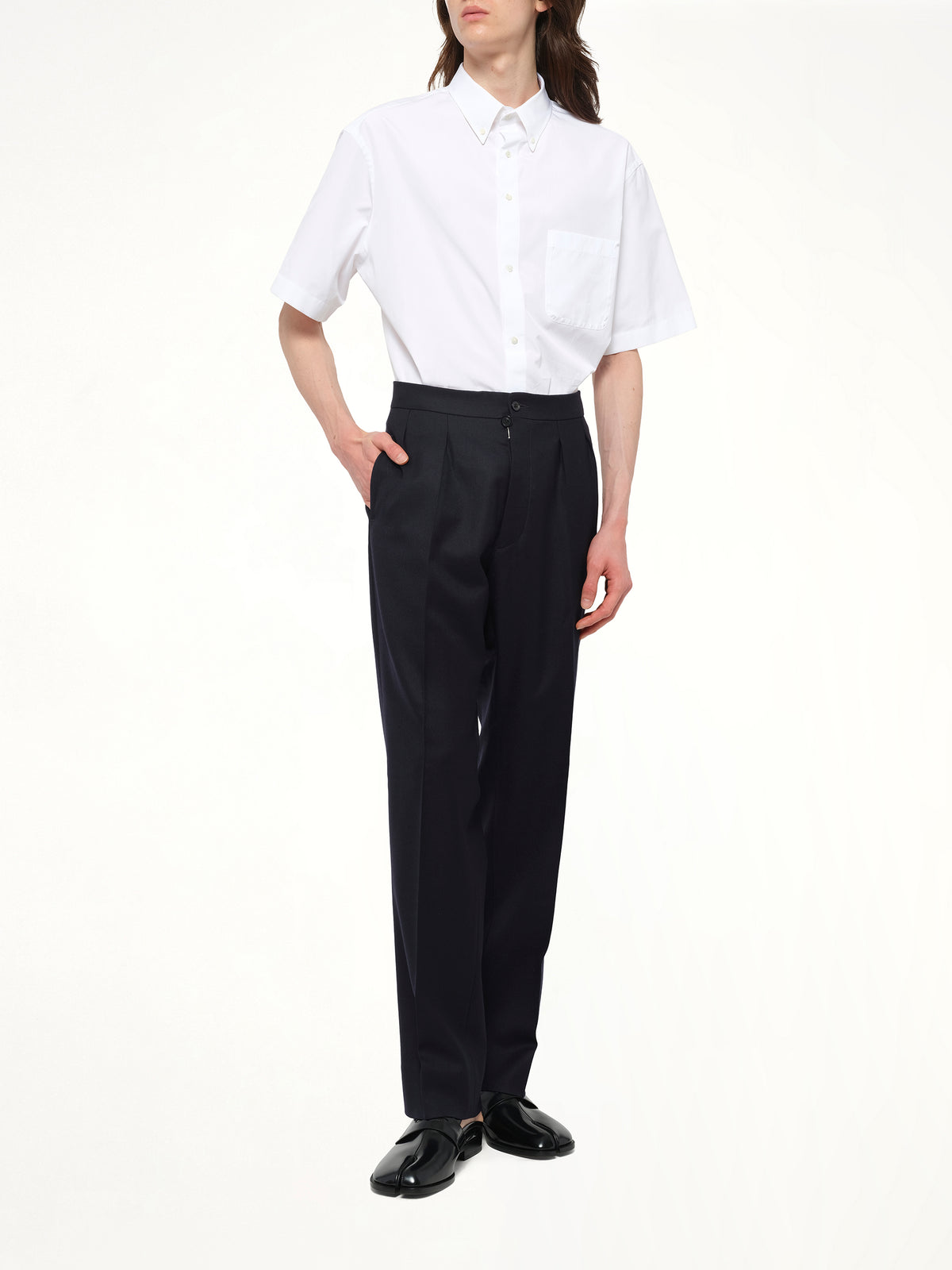 Wool Twill Pants in Blue