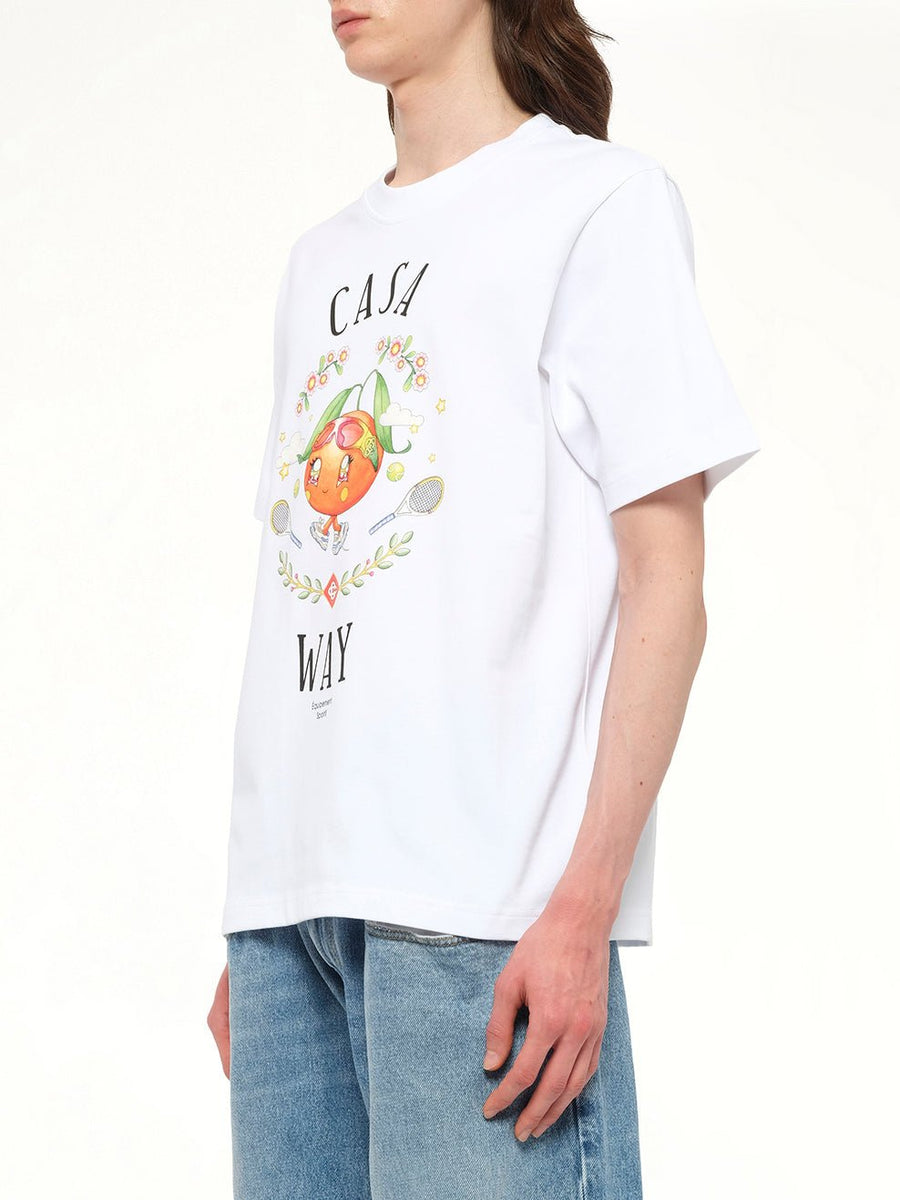 Casa Way Kawaii Printed T-Shirt in White