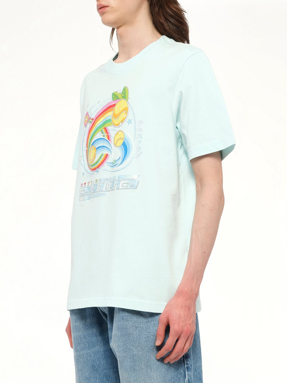 Manga Tennis Ball T-Shirt in Pale Blue