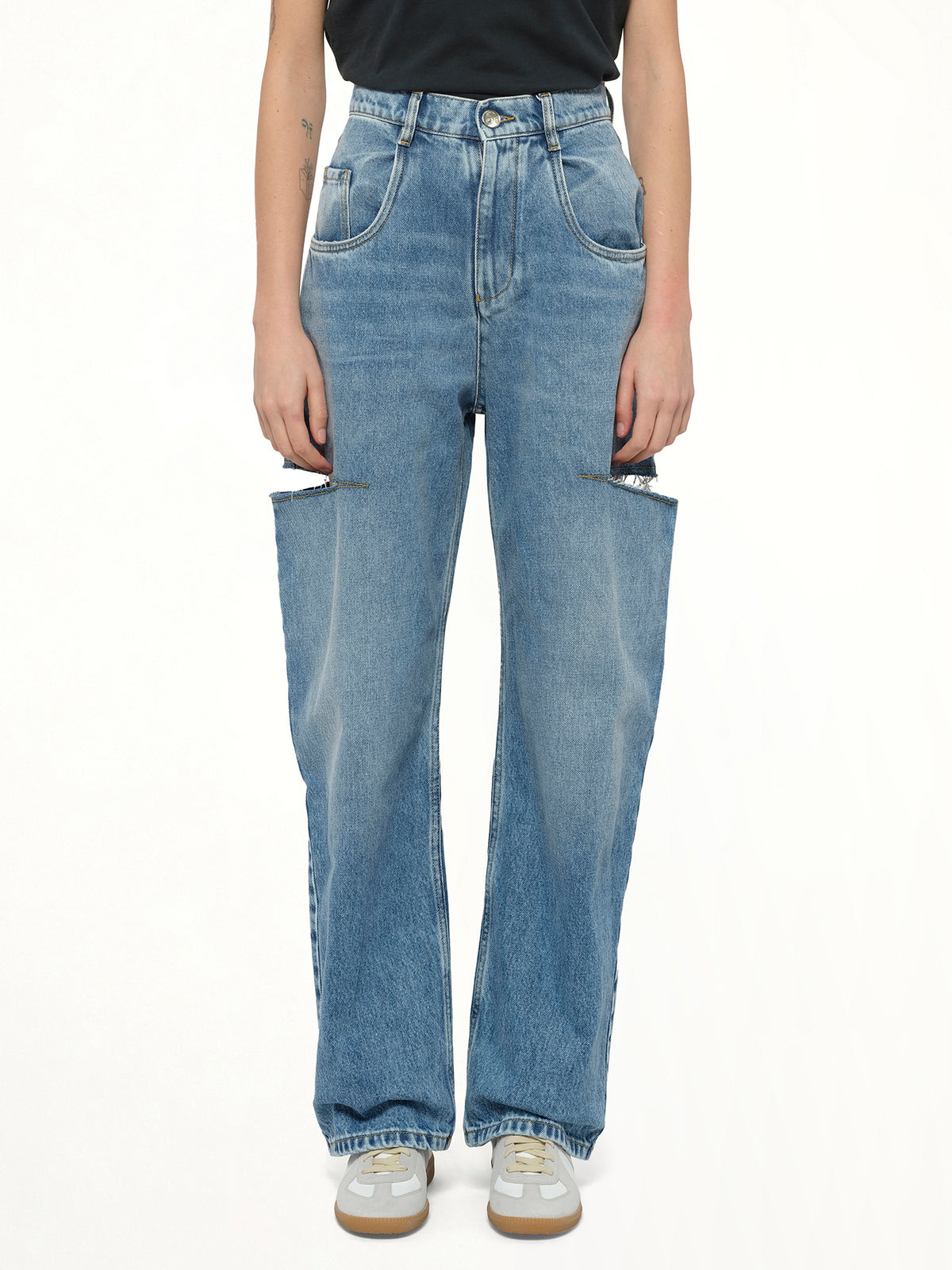 Slash Loose Fit Denim Jeans