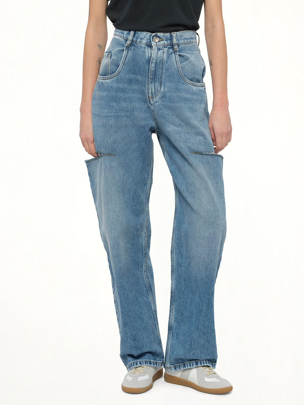 Slash Loose Fit Denim Jeans