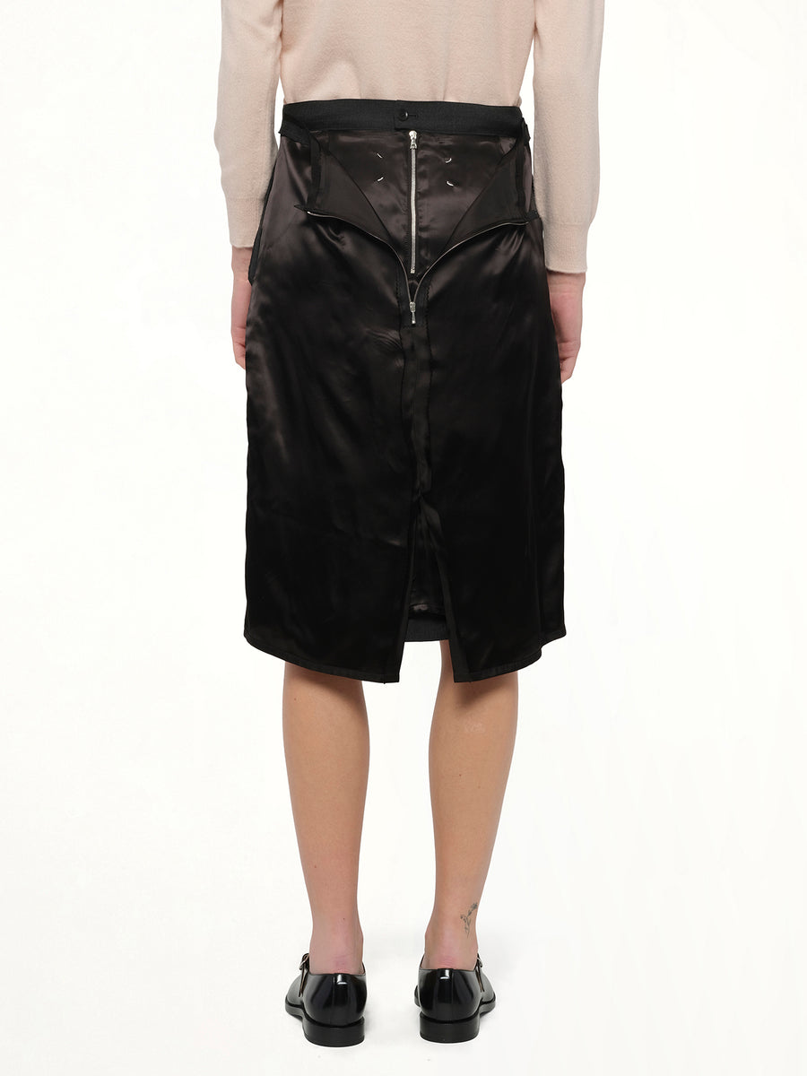 Midi Skirt in Carbon Melange/Black