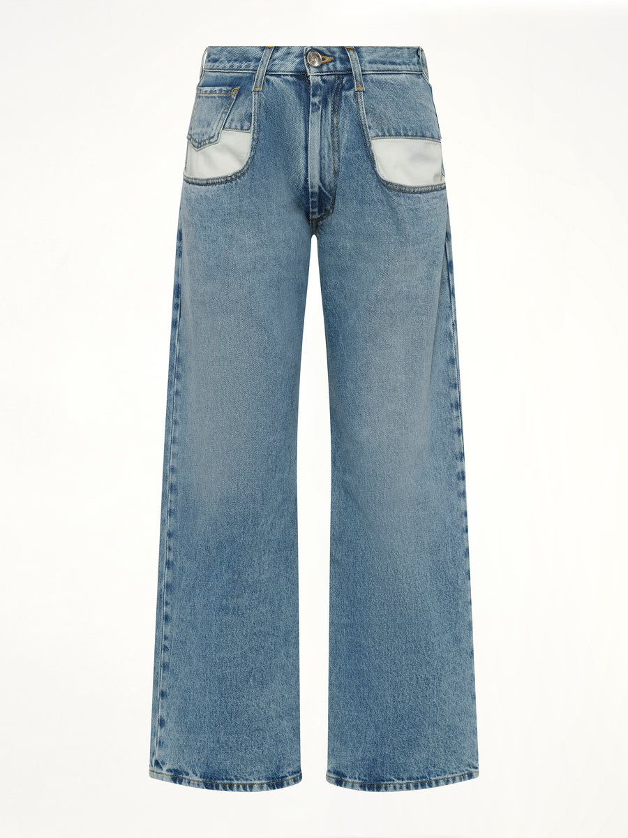 Straight Jeans with Contrasted Pockets