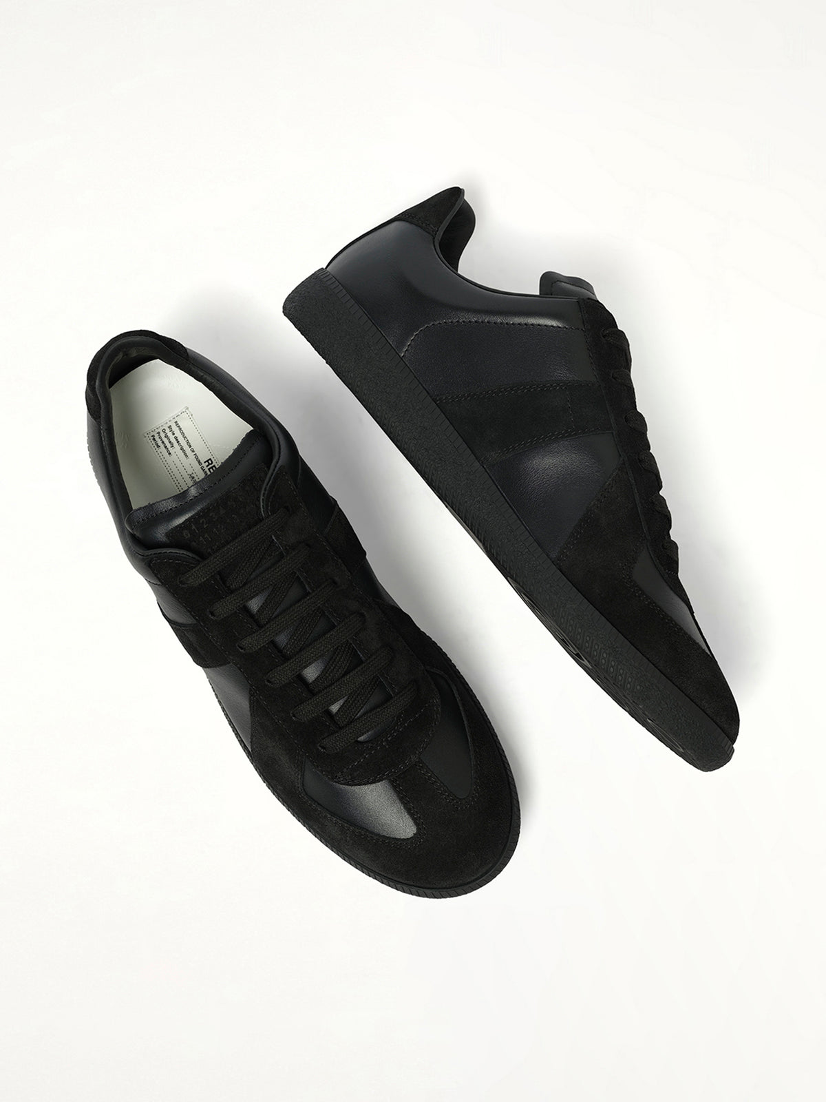 Replica Leather Sneaker in Black Top View | MAISON MARGIELA