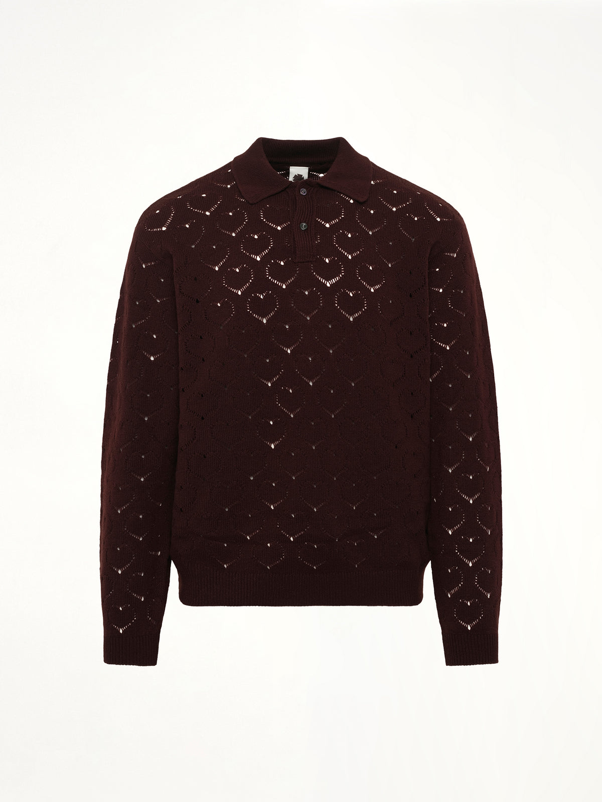 Eyelet Polo in Dark Tobacco