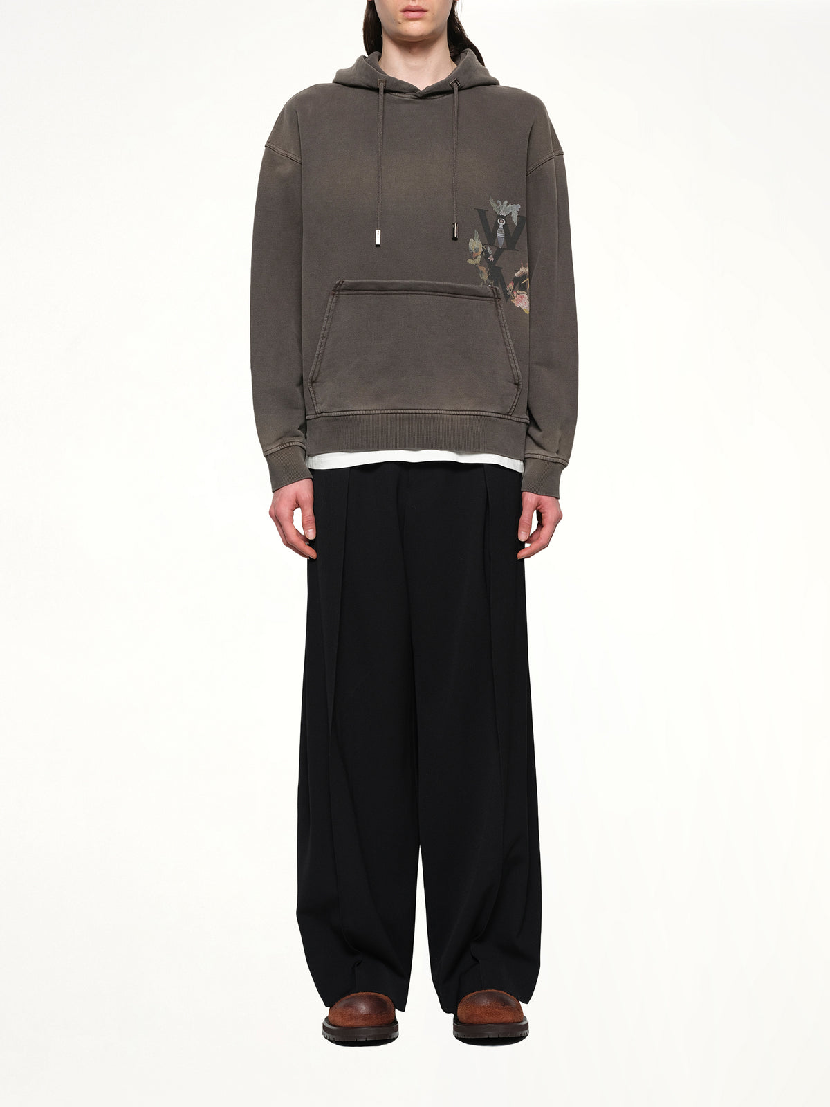 Print Hoodie in Mud