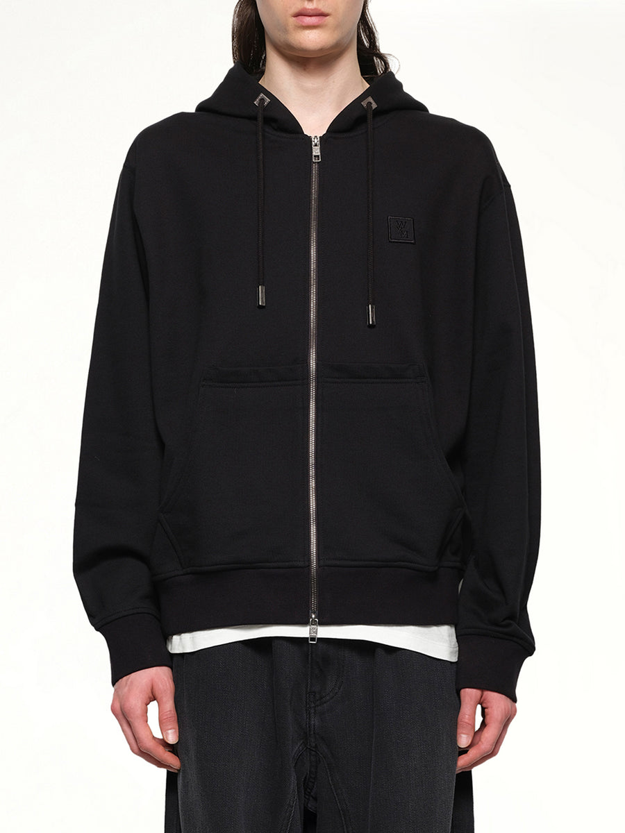 Zip Hoodie in Black