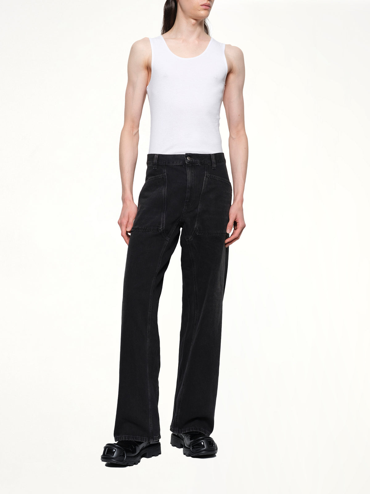 D-ZETA Relaxed Jeans in Black/Dark Grey