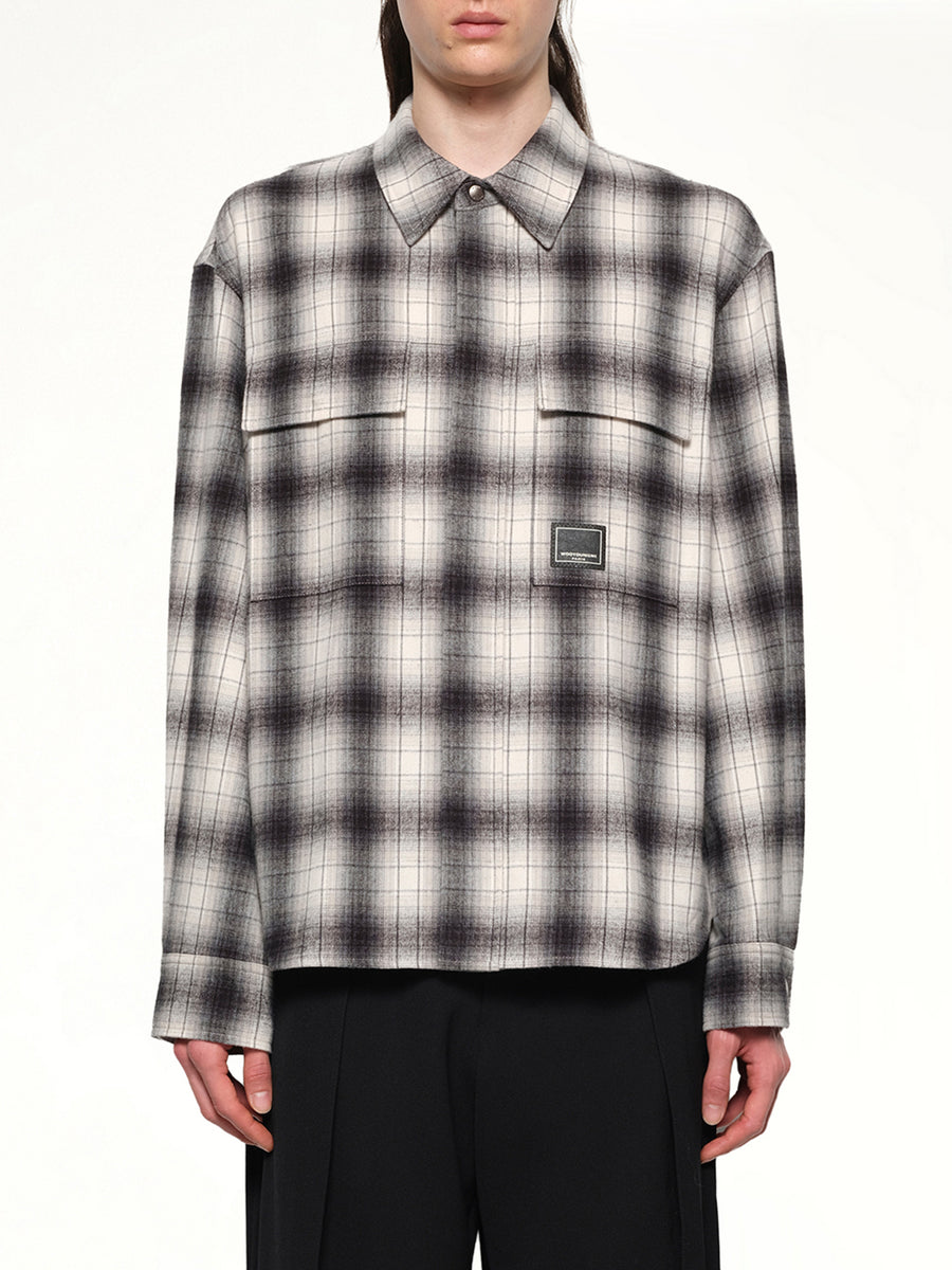 Logo Patch Check Shirt in Black