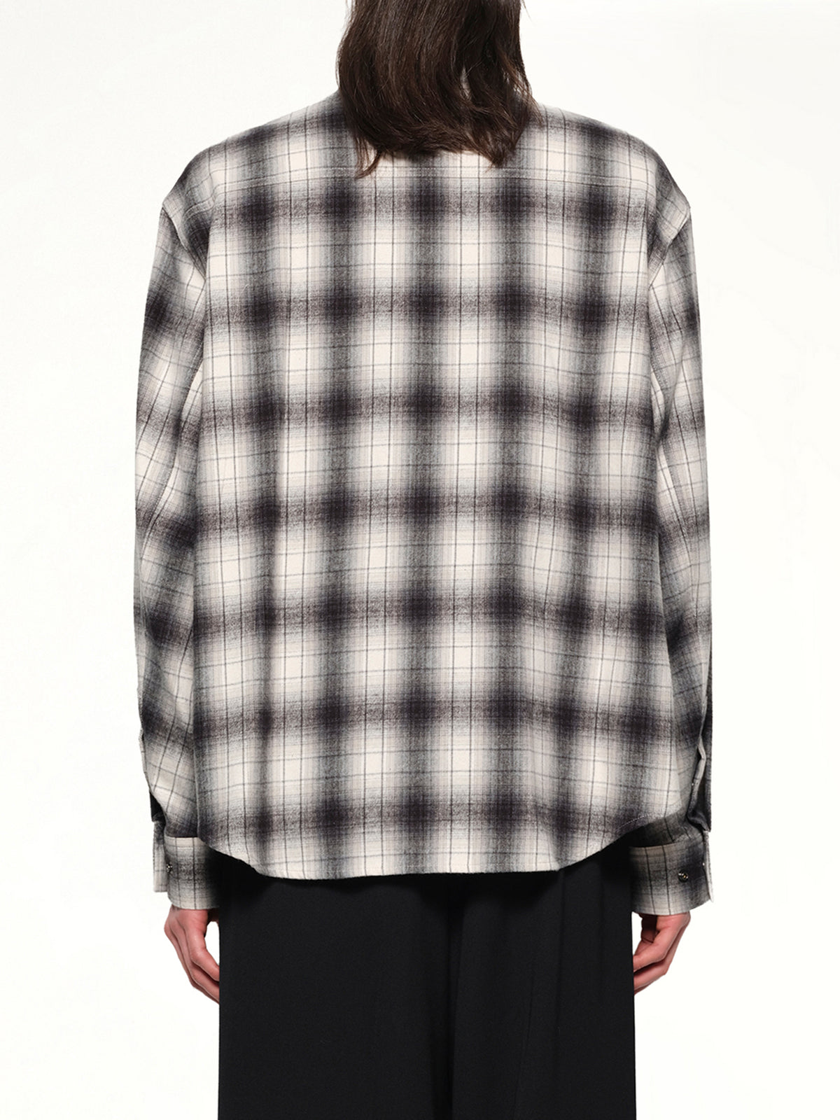 Logo Patch Check Shirt in Black