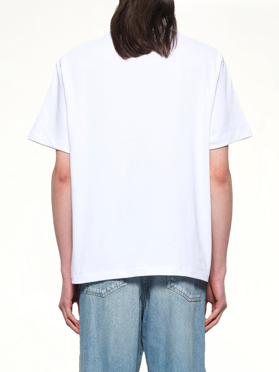 Floral Embroidered T-Shirt in White