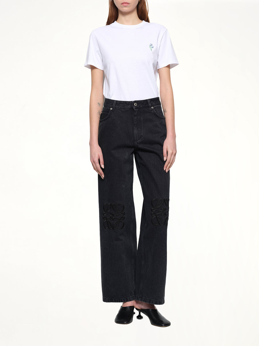 Anagram Baggy Tonal Jeans AF in Black