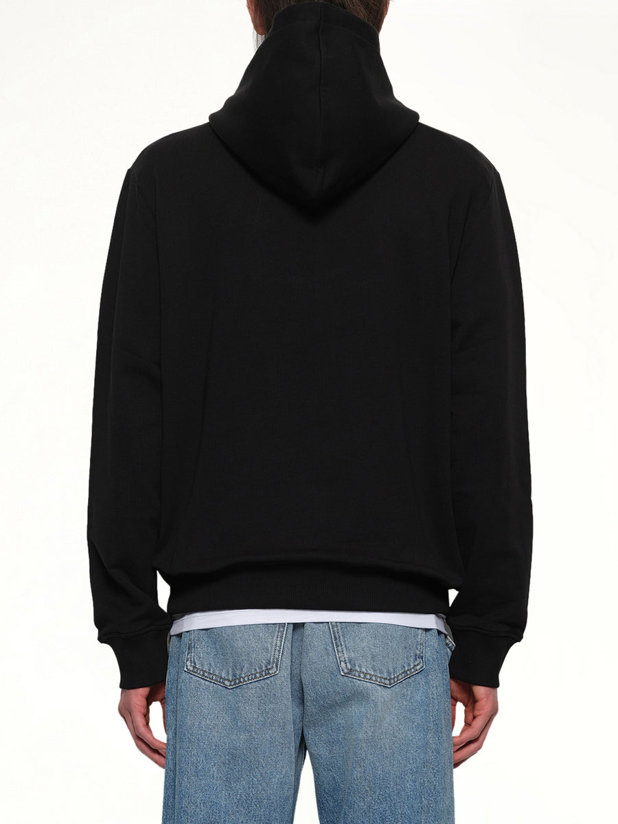 Logo Printed Hoodie in Black/White
