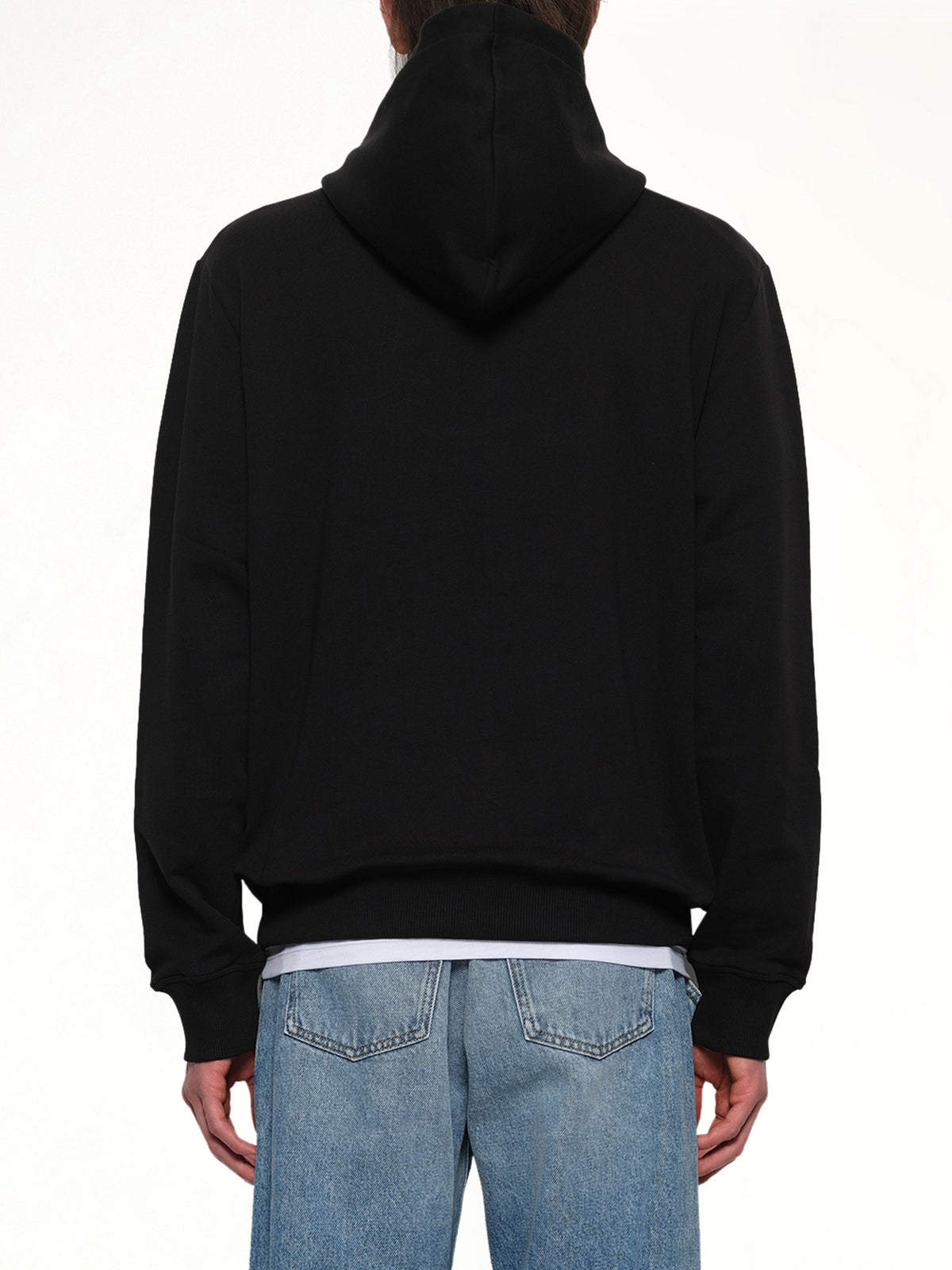 Logo Printed Hoodie in Black/White