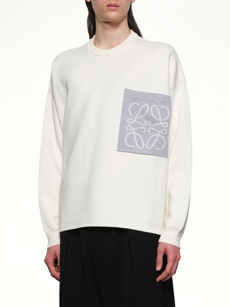 Anagram Pocket Sweater in Beige