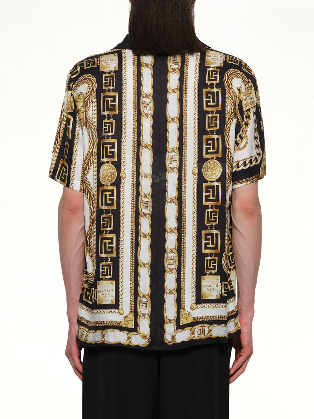 Foulard Print Shirt in Black/White/Gold