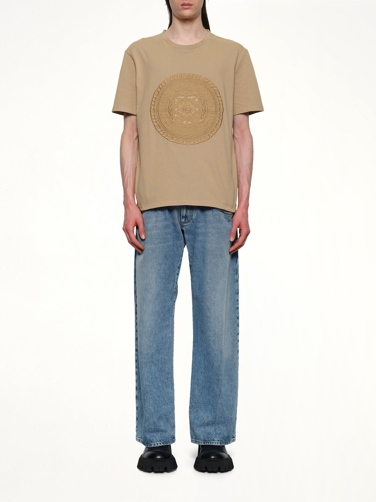Balmain Medal T-Shirt in Camel