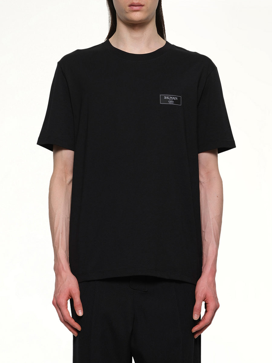 Couture Label Regular T-Shirt in Black