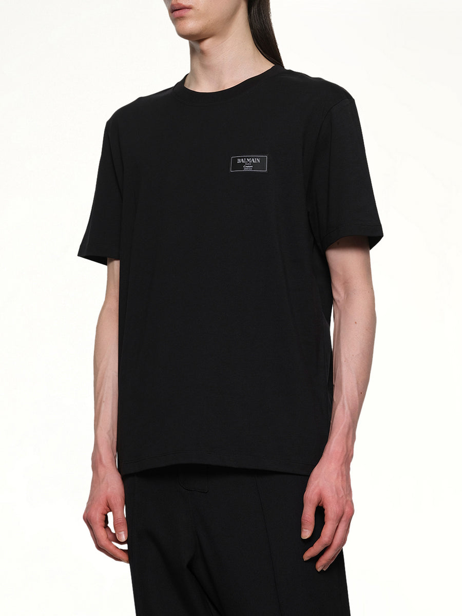 Couture Label Regular T-Shirt in Black