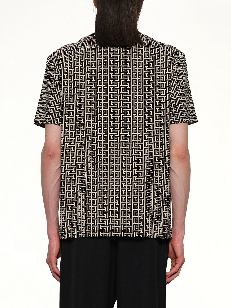 Monogram Couture Label Regular T-Shirt in Ivory/Black