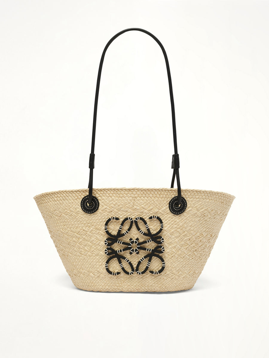 Anagram Basket Small Bag in Natural/Black