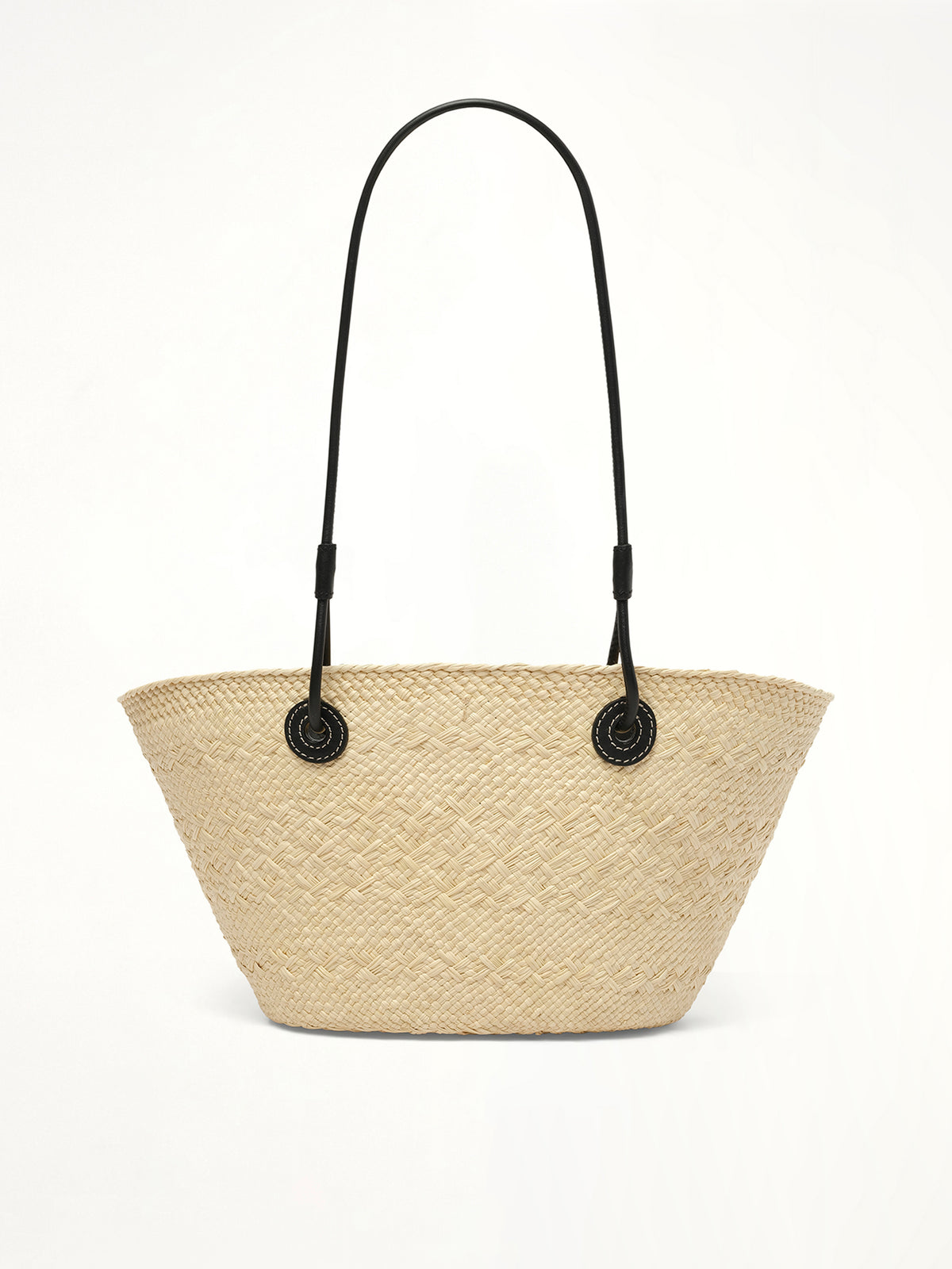 Anagram Basket Small Bag in Natural/Black