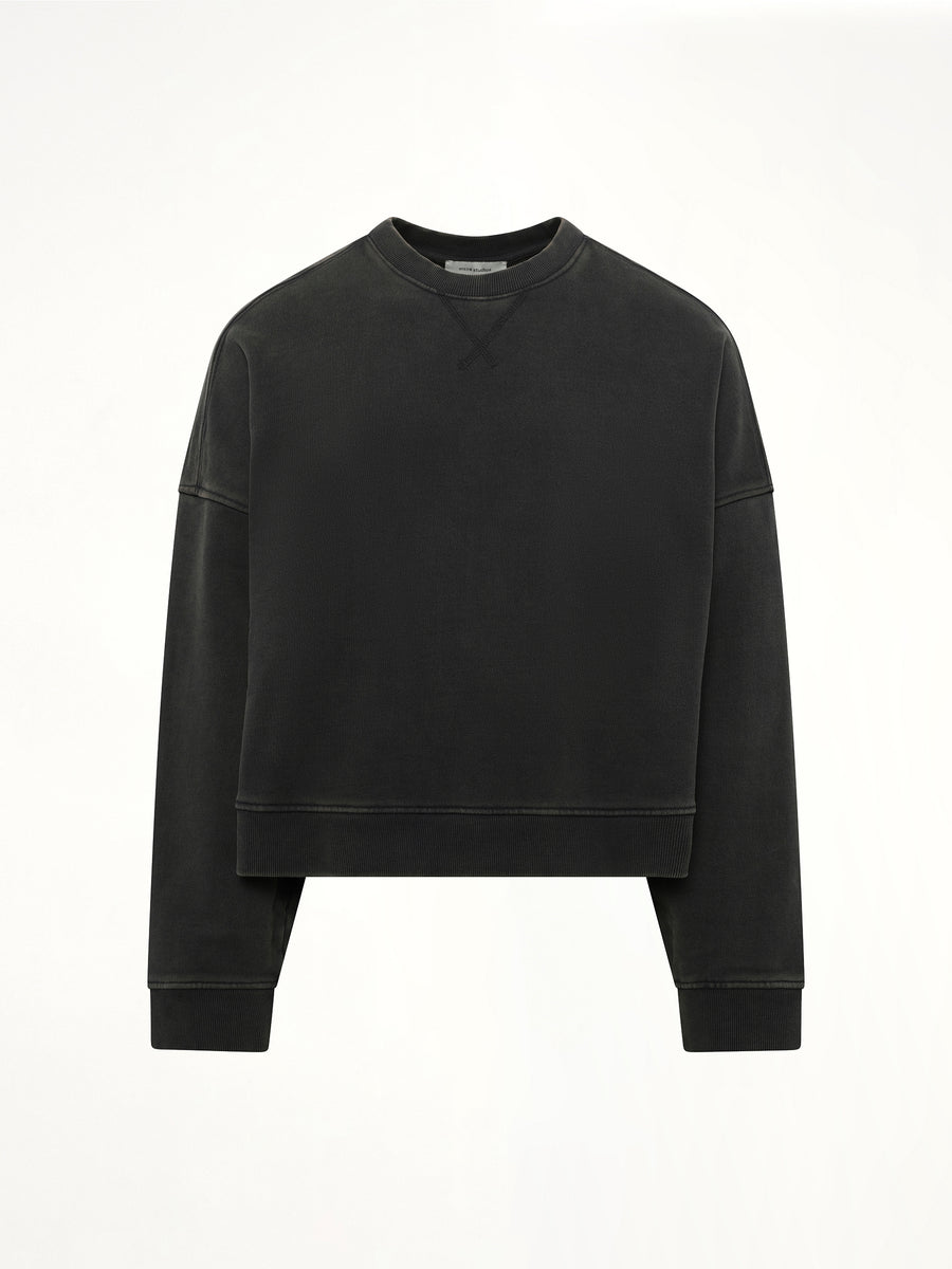 Box Crewneck in Washed Black