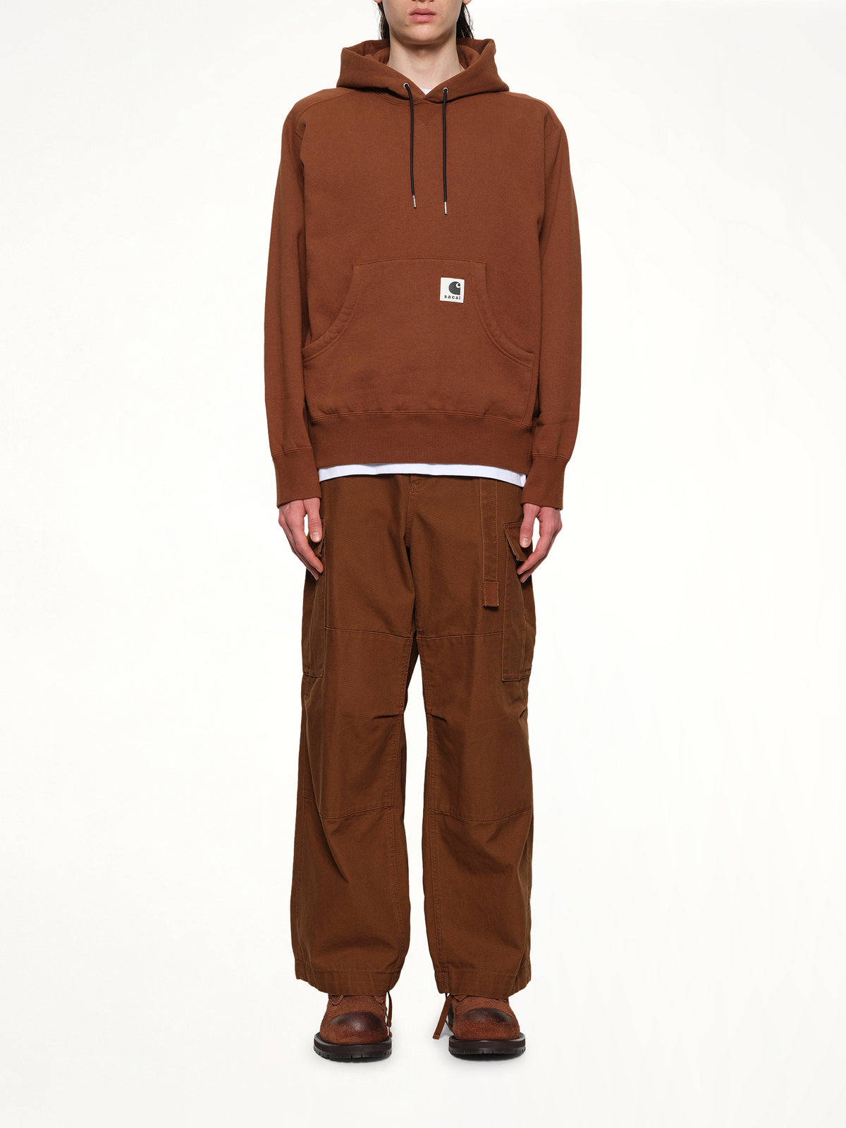 Carhartt WIP Cotton Jersey Hoodie in Dark Beige