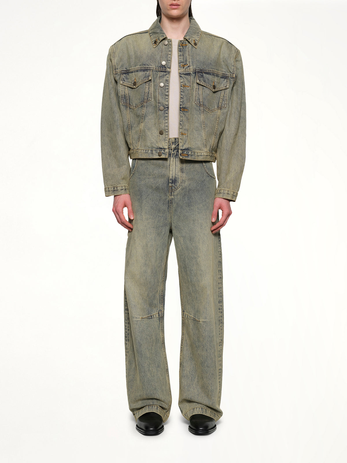 Shrunken Denim Jacket in Surfacewave