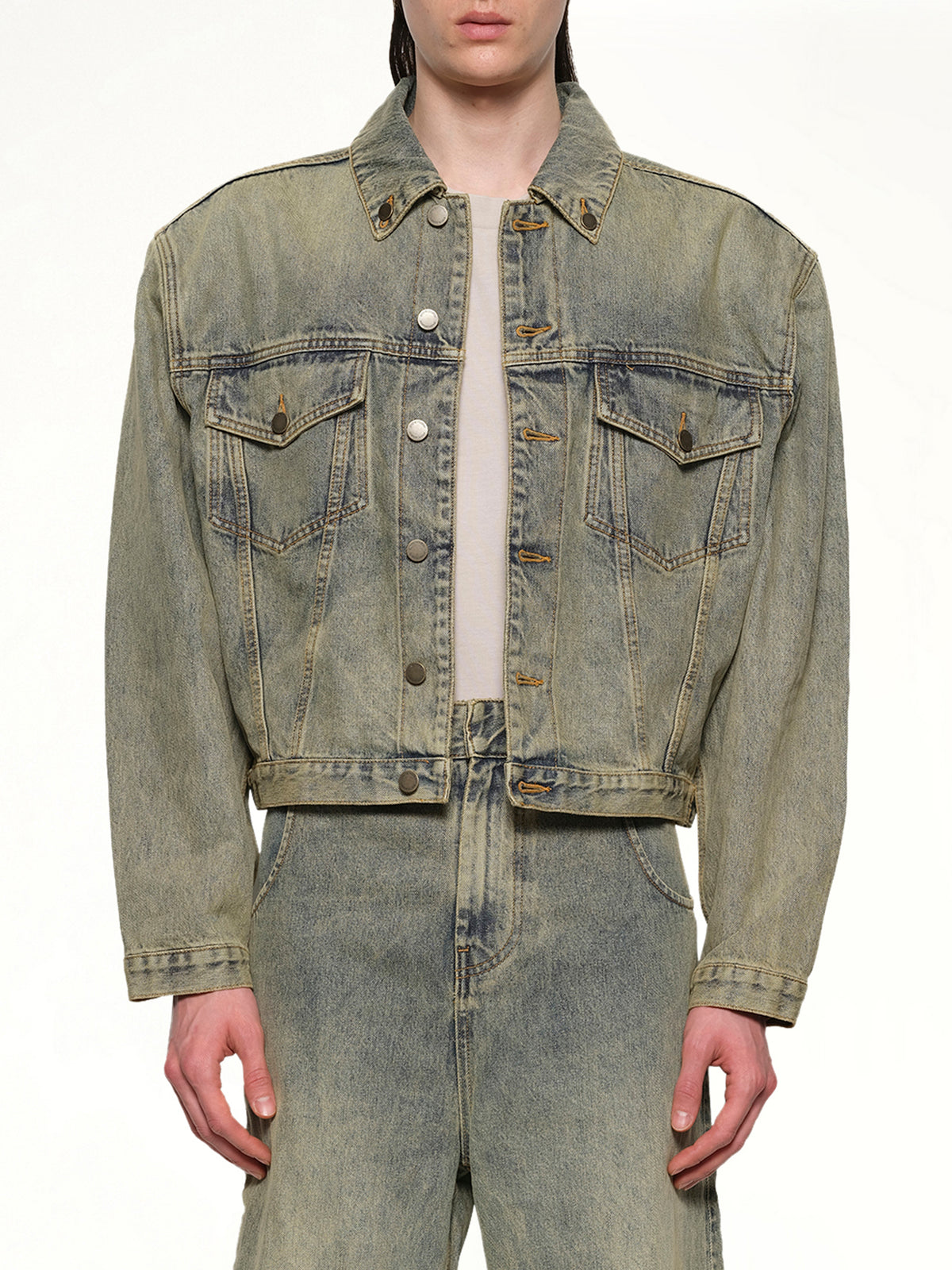 Shrunken Denim Jacket in Surfacewave