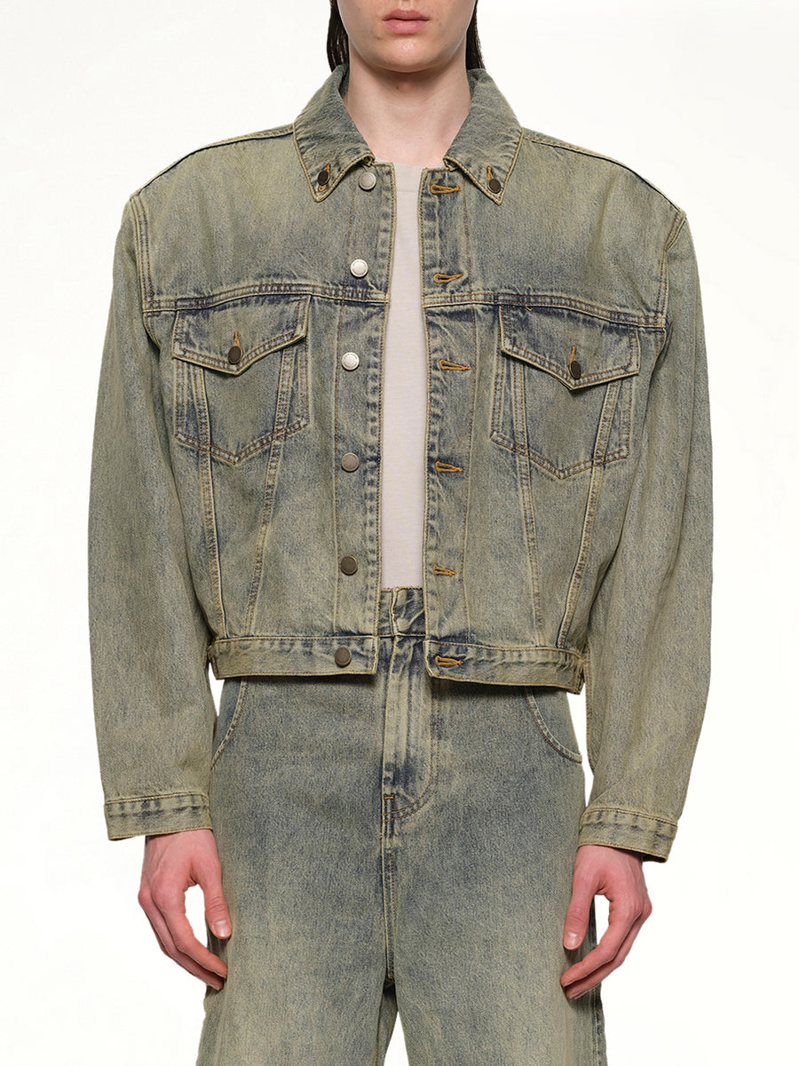 Shrunken Denim Jacket in Surfacewave