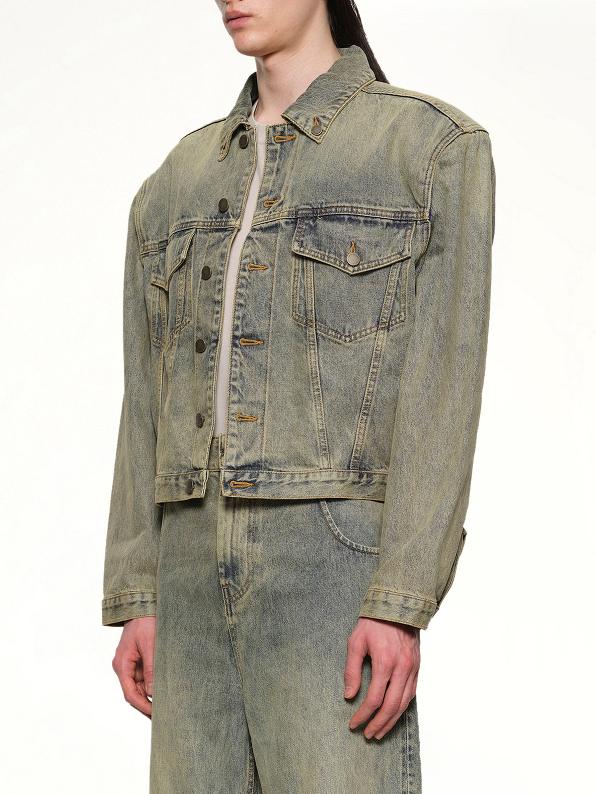 Shrunken Denim Jacket in Surfacewave