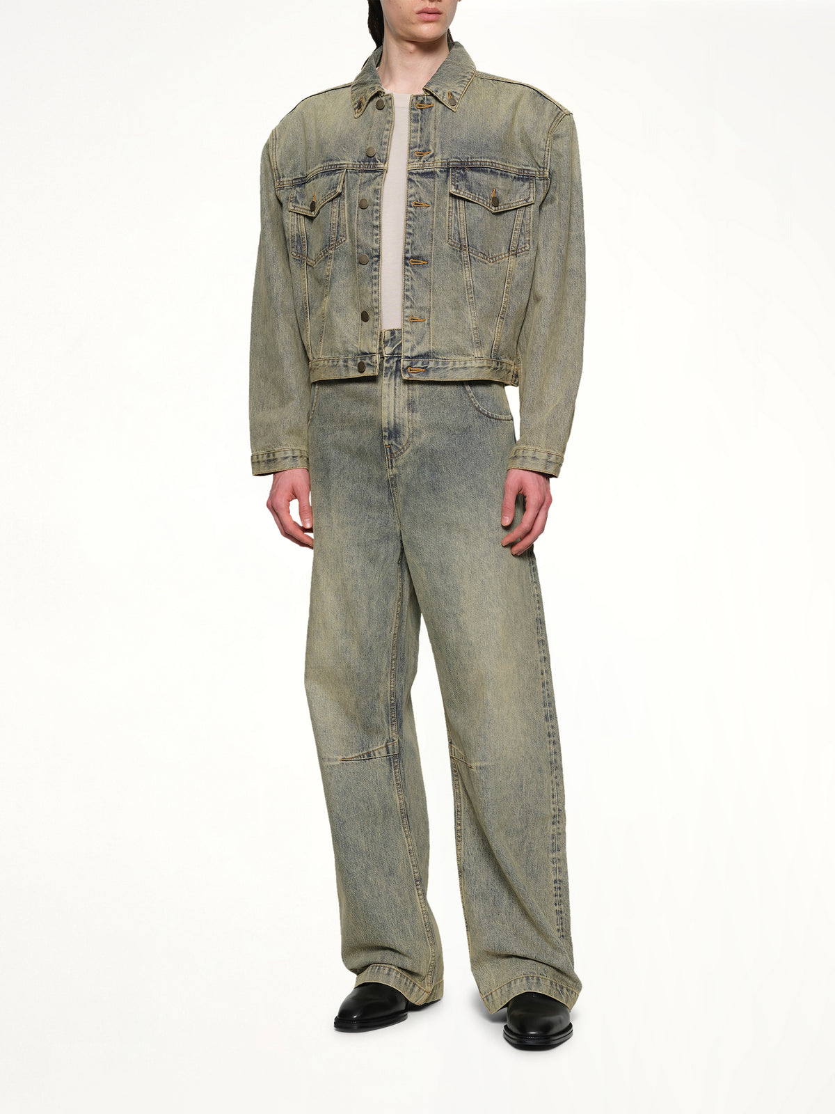 Shrunken Denim Jacket in Surfacewave