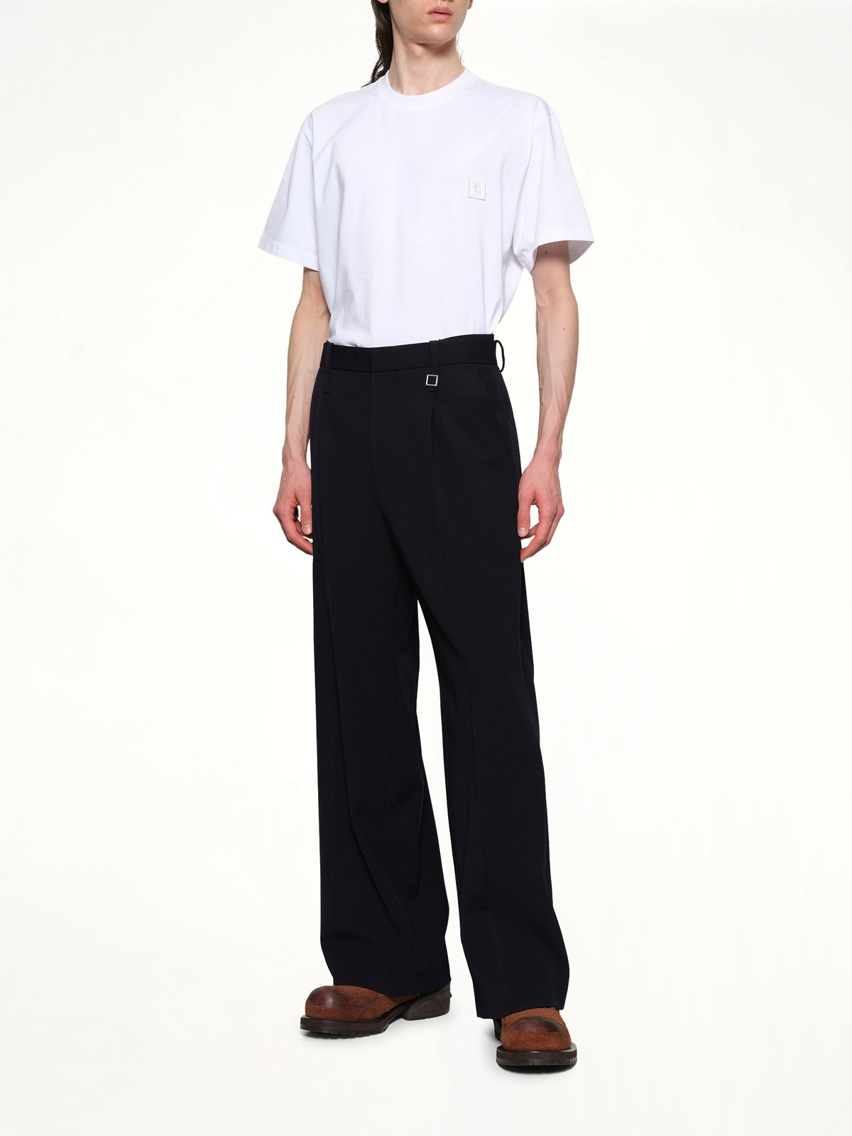 Wide Slacks in Navy
