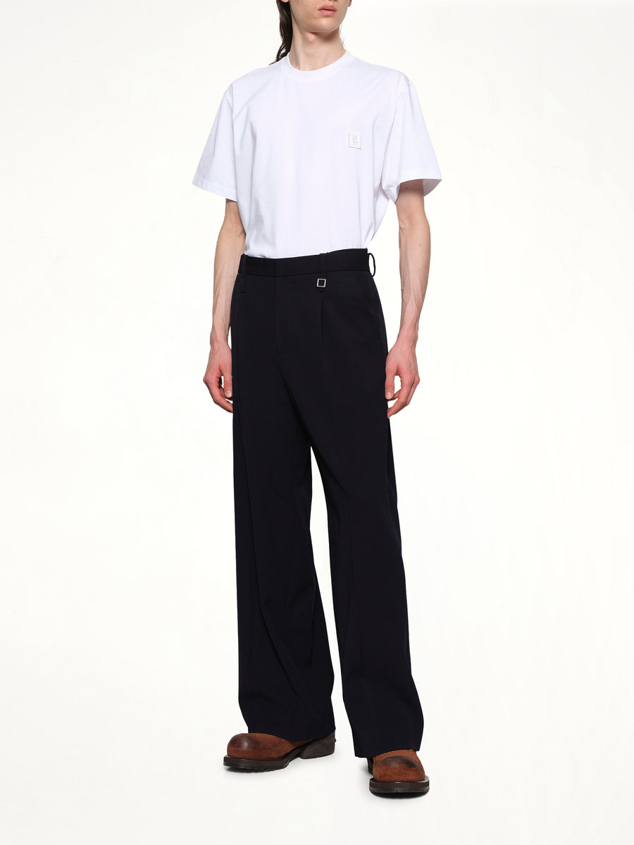Wide Slacks in Navy