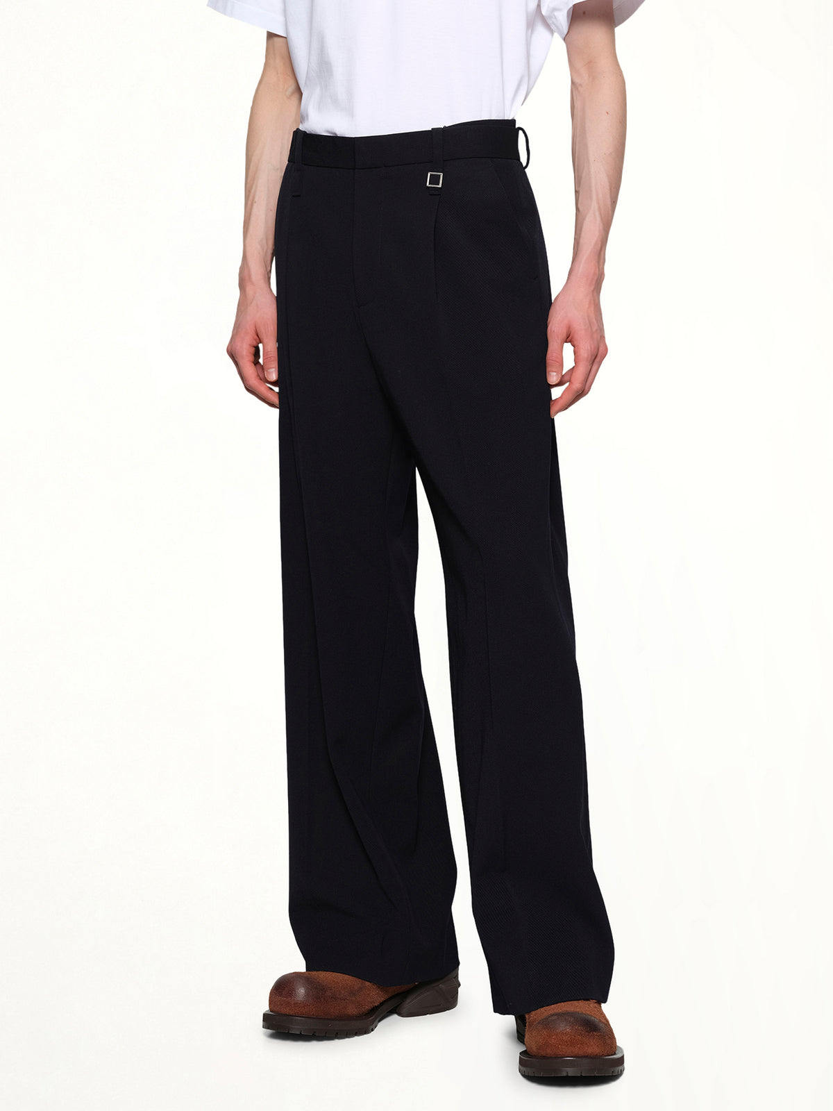 Wide Slacks in Navy