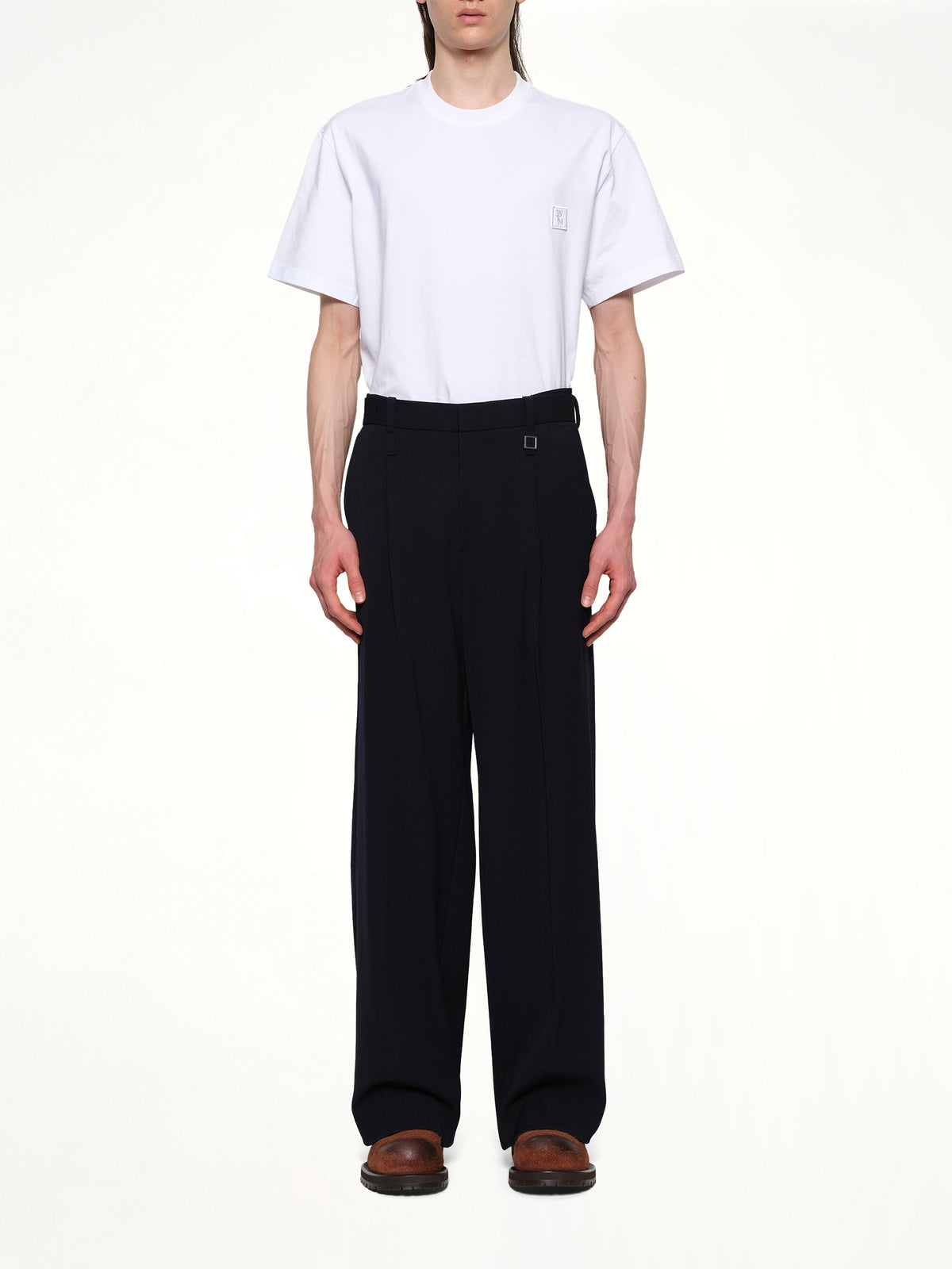 Wide Slacks in Navy