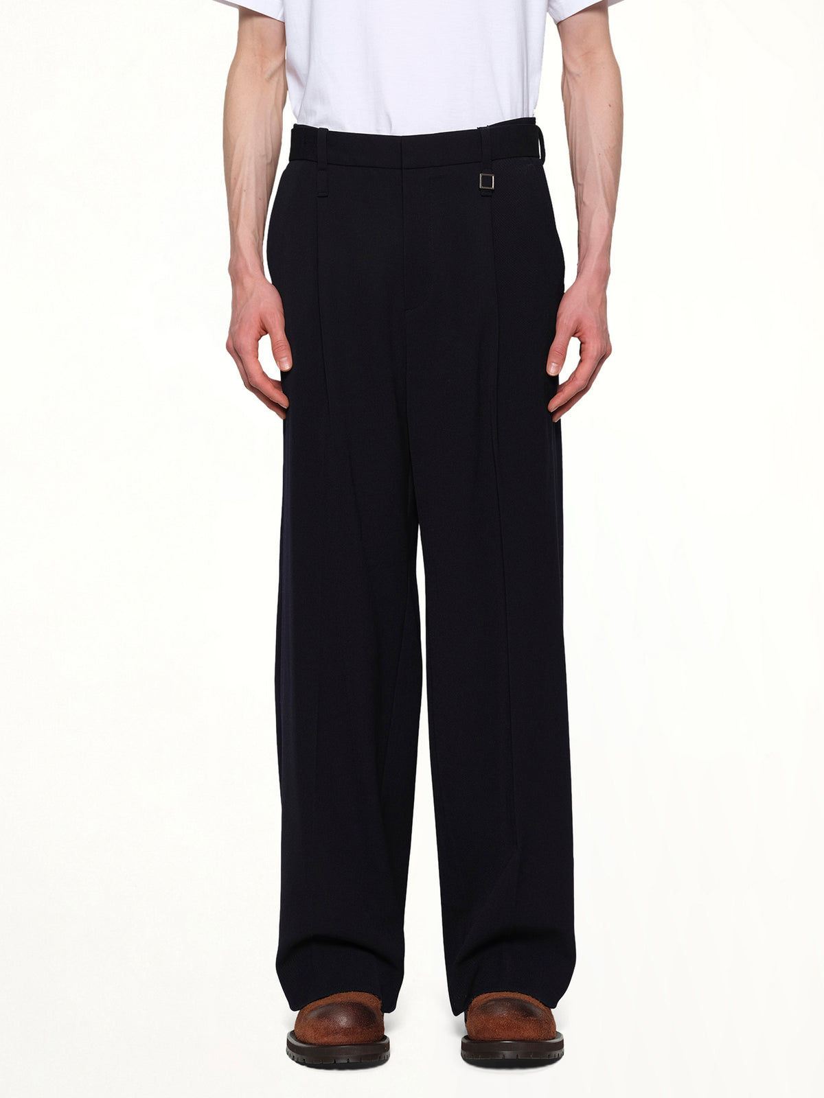 Wide Slacks in Navy