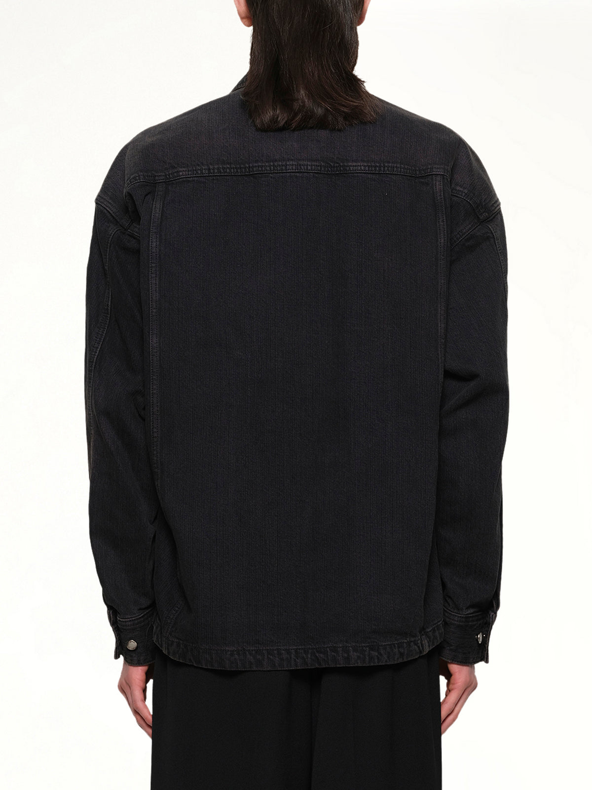 Double Pocket Denim Shirt in Black