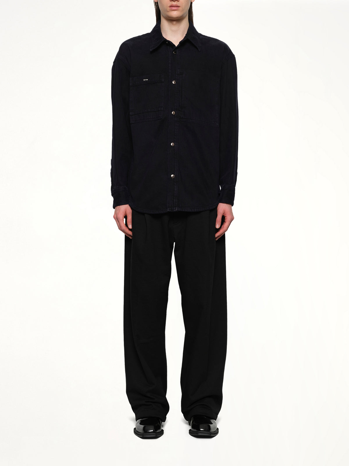 Logo Denim Shirt in Navy