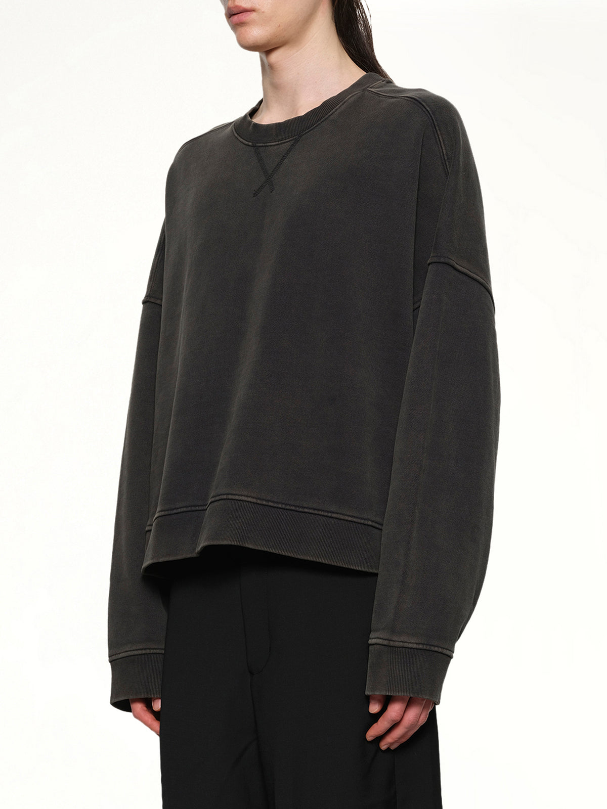 Box Crewneck in Washed Black